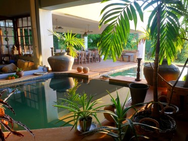 inside pool to verandah